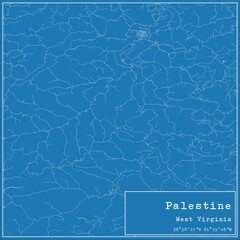 Blueprint US city map of Palestine, West Virginia.