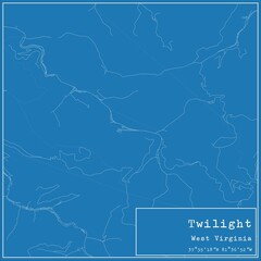 Obraz premium Blueprint US city map of Twilight, West Virginia.
