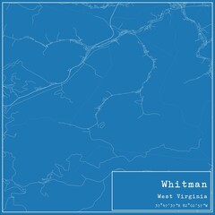 Blueprint US city map of Whitman, West Virginia.