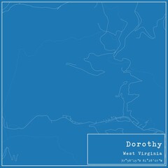 Blueprint US city map of Dorothy, West Virginia.