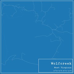 Blueprint US city map of Wolfcreek, West Virginia.