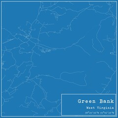 Blueprint US city map of Green Bank, West Virginia.