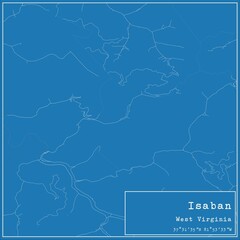 Blueprint US city map of Isaban, West Virginia.