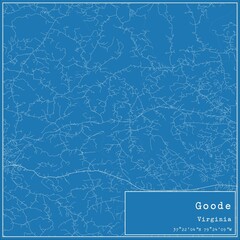 Blueprint US city map of Goode, Virginia.