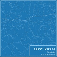 Blueprint US city map of Spout Spring, Virginia.