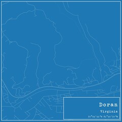 Blueprint US city map of Doran, Virginia.