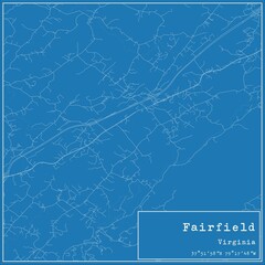 Blueprint US city map of Fairfield, Virginia.