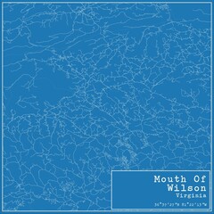 Blueprint US city map of Mouth Of Wilson, Virginia.