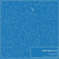 Blueprint US city map of Nathalie, Virginia.