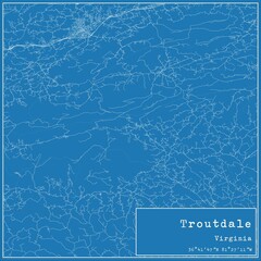 Blueprint US city map of Troutdale, Virginia.