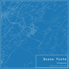 Blueprint US city map of Buena Vista, Virginia.