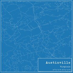 Blueprint US city map of Austinville, Virginia.