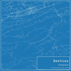 Blueprint US city map of Bastian, Virginia.