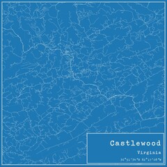 Blueprint US city map of Castlewood, Virginia.