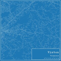 Blueprint US city map of Vinton, Virginia.