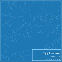 Blueprint US city map of Eggleston, Virginia.