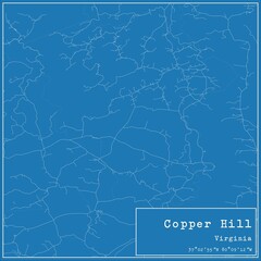 Blueprint US city map of Copper Hill, Virginia.