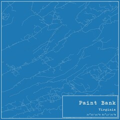 Blueprint US city map of Paint Bank, Virginia.