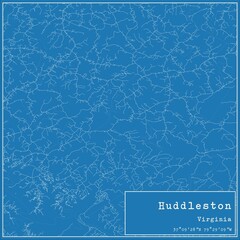Blueprint US city map of Huddleston, Virginia.