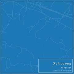 Obraz premium Blueprint US city map of Nottoway, Virginia.