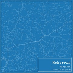 Blueprint US city map of Meherrin, Virginia.