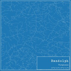 Blueprint US city map of Randolph, Virginia.