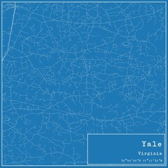 Blueprint US city map of Yale, Virginia.