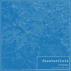 Blueprint US city map of Chesterfield, Virginia.