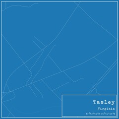 Blueprint US city map of Tasley, Virginia.