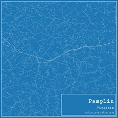 Blueprint US city map of Pamplin, Virginia.