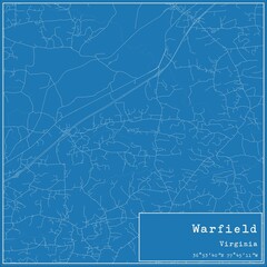 Blueprint US city map of Warfield, Virginia.