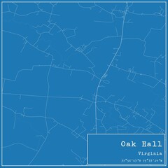 Blueprint US city map of Oak Hall, Virginia.