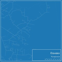 Blueprint US city map of Onemo, Virginia.