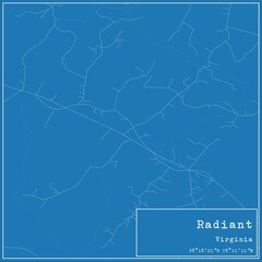 Blueprint US city map of Radiant, Virginia.