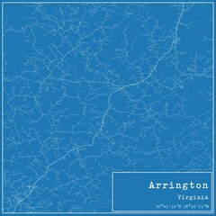 Blueprint US city map of Arrington, Virginia.