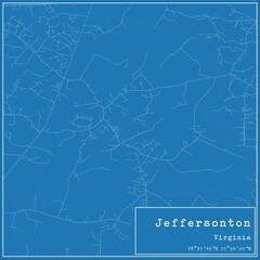 Blueprint US city map of Jeffersonton, Virginia.