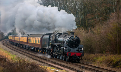 Fototapeta na wymiar 73156 Steam locomotive on the Great Western Railway 