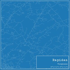 Blueprint US city map of Rapidan, Virginia.