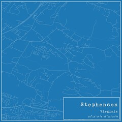 Fototapeta premium Blueprint US city map of Stephenson, Virginia.