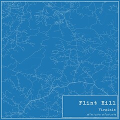 Blueprint US city map of Flint Hill, Virginia.