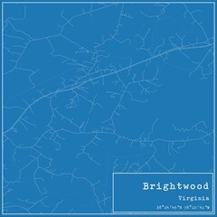 Blueprint US city map of Brightwood, Virginia.