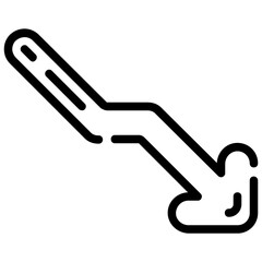 falling arrow outline vector icon