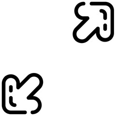 diagonal stretch outline vector icon