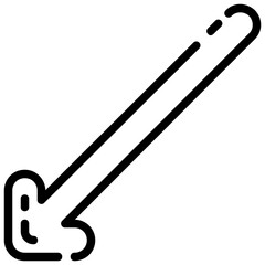 left down outline vector icon