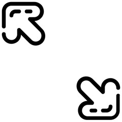 diagonal stretch outline vector icon