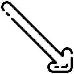 right down arrow outline vector icon