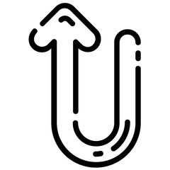 return up outline vector icon