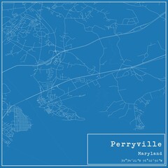 Blueprint US city map of Perryville, Maryland.