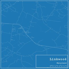 Blueprint US city map of Linkwood, Maryland.