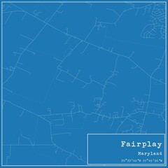 Blueprint US city map of Fairplay, Maryland.